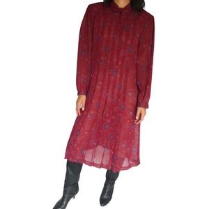 Vintage 80’s pleated Edie Johne dress M